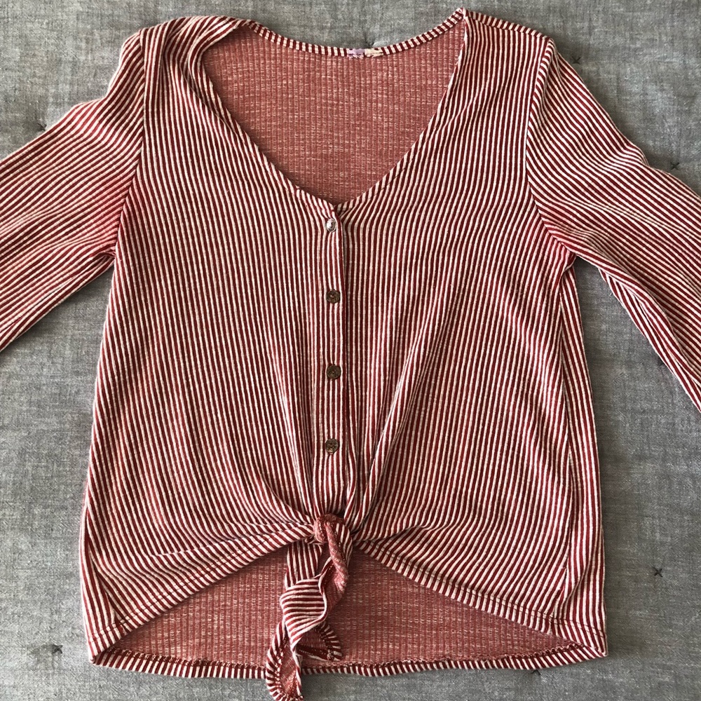 Red and White stripe blouse